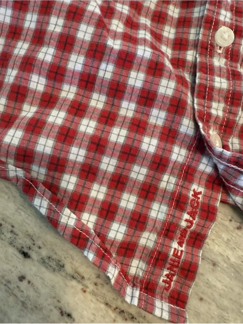 The Children's Place Pink, Navy & White,Janie &jack Plaid Button-Down Shirt
